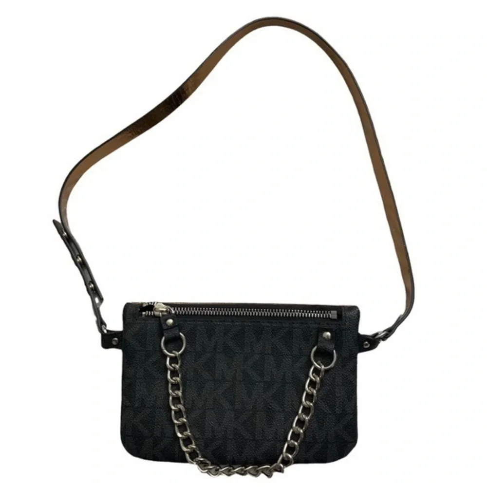 Michael Kors belt bag signature mk gray black L
